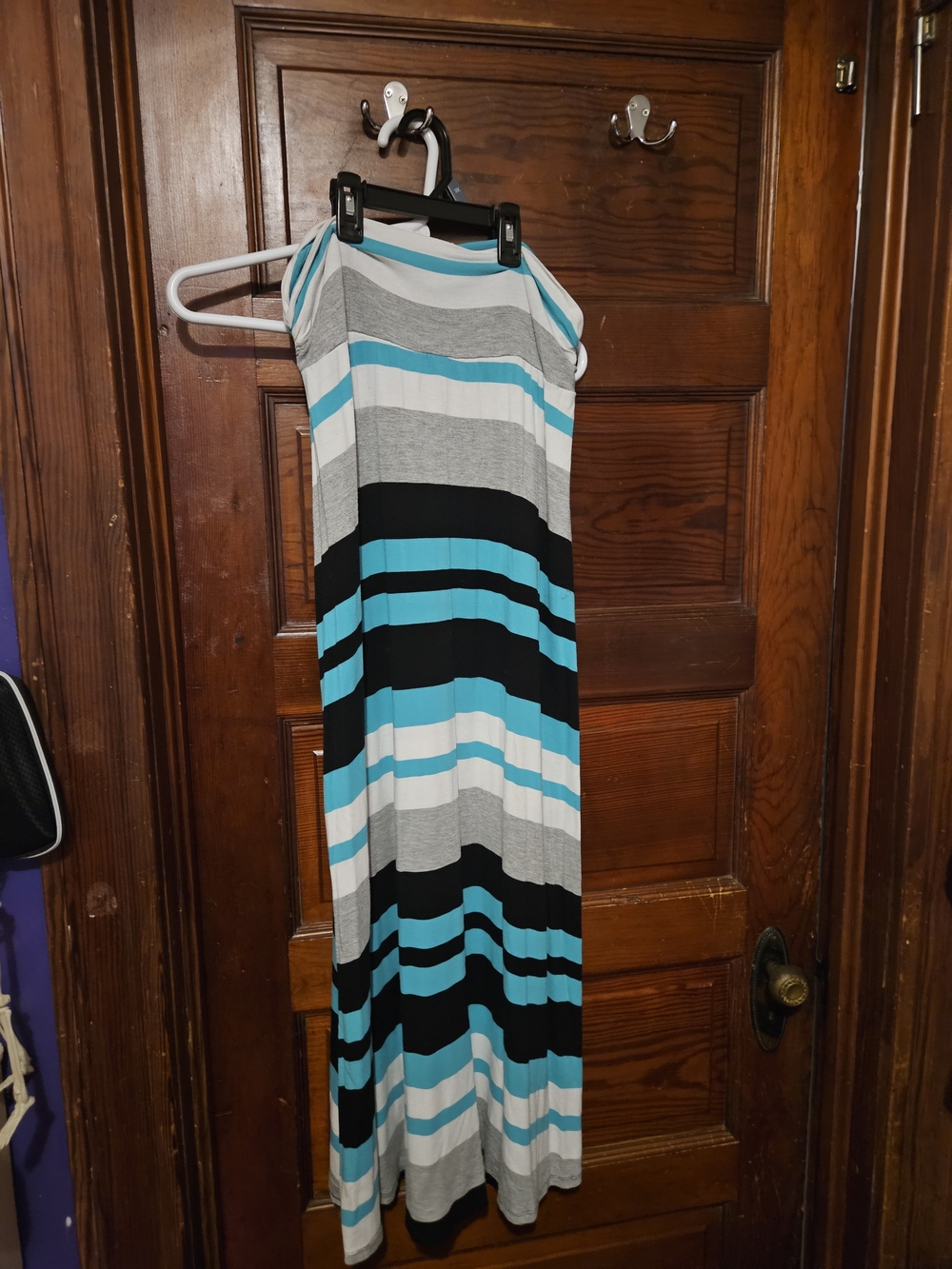 Merona Black & Aqua Striped Skirt